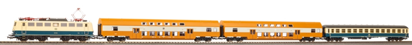 PIKO 58147 - H0 - 4-tlg. Zugset mit E-Lok BR 140, DB/DR, Ep. IV - DC-Sound - Exklusiv-Set zum Tag der offenen Tür